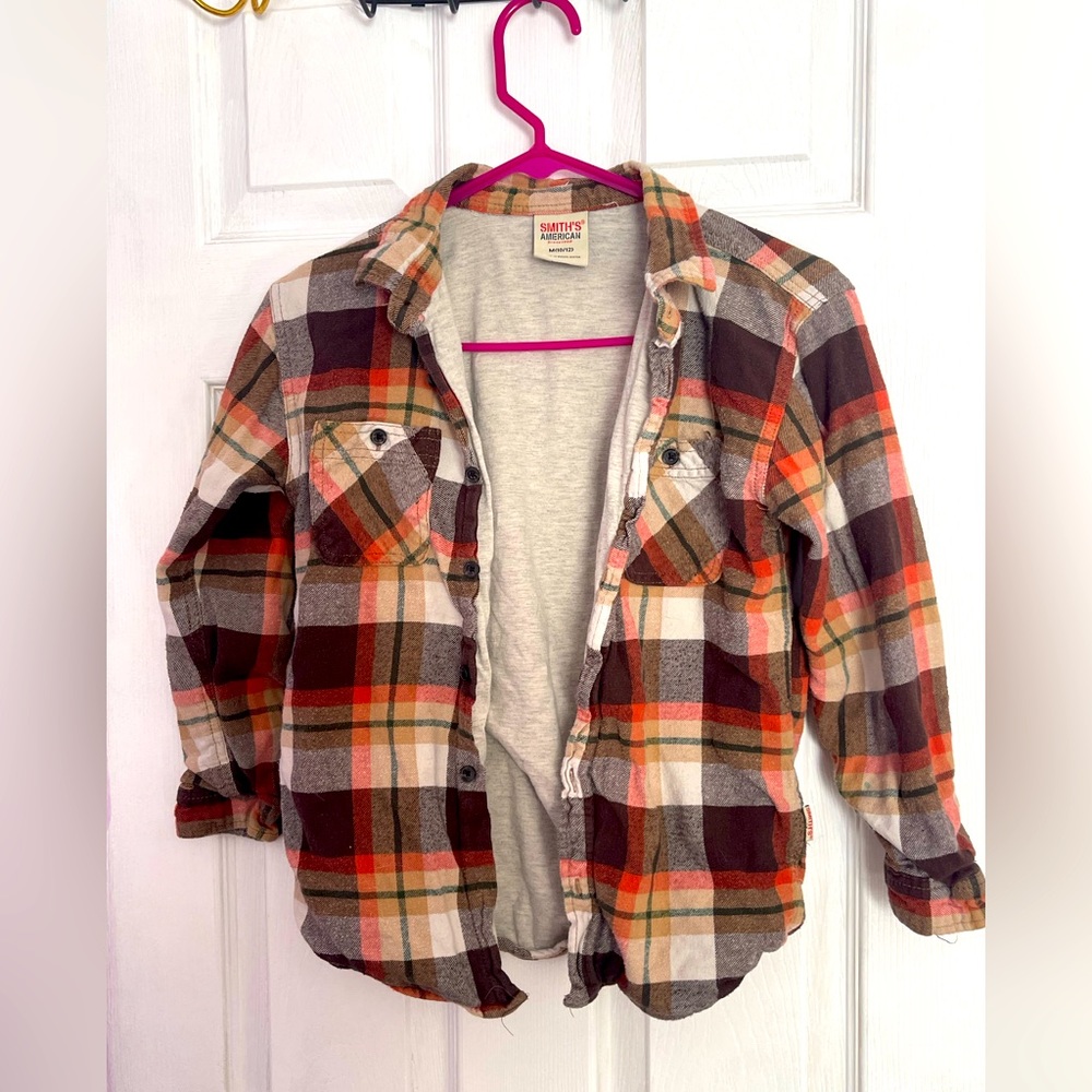 5/$30 kids clothes: Smith’s American plaid shacket Boys M 10/12